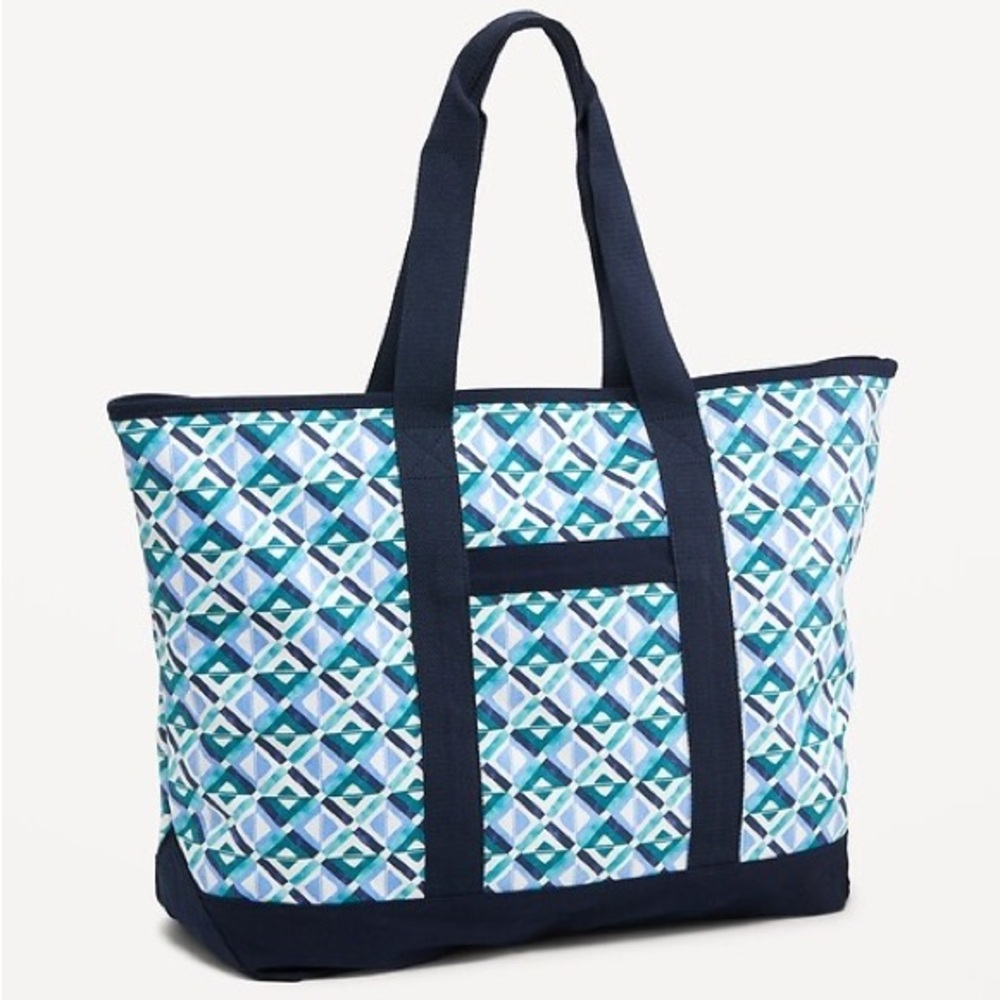 Old Navy Geometric Beach Canvas Tote Bag